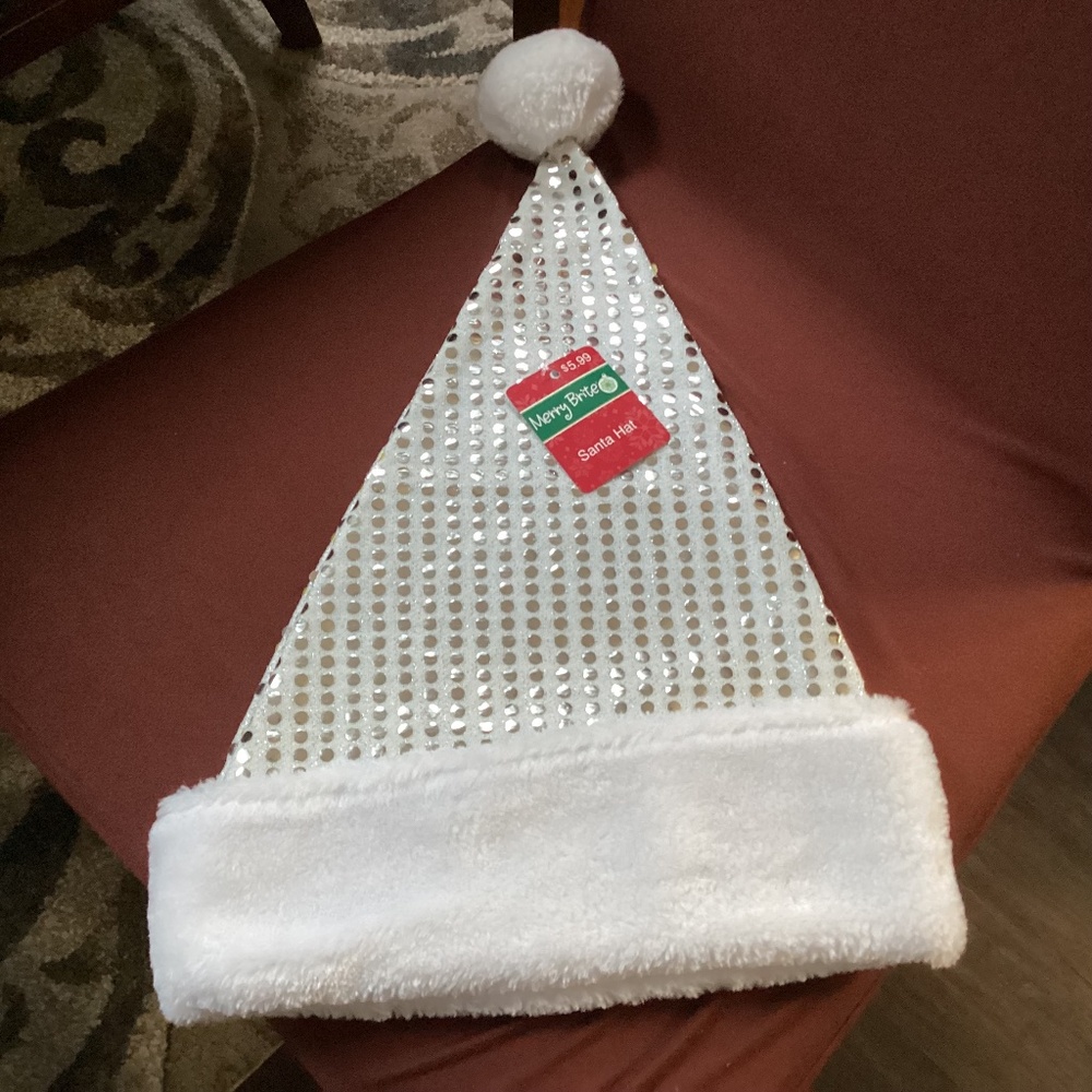 Merry Brite White Santa Hat Bundle Adult size New with tag
